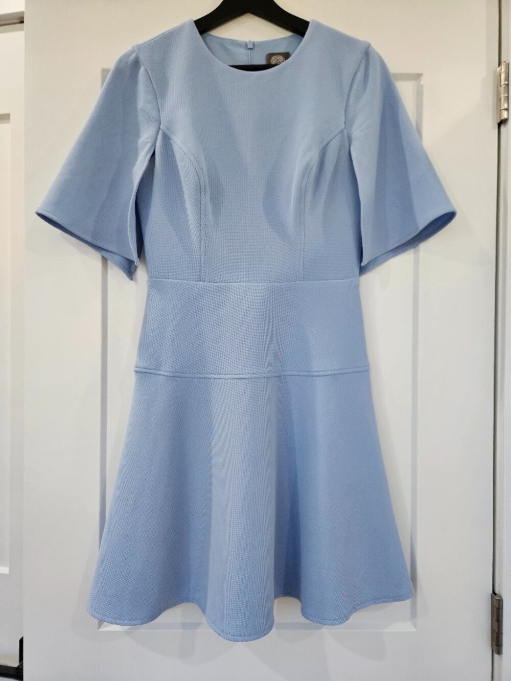 Blue dress cape sleeve